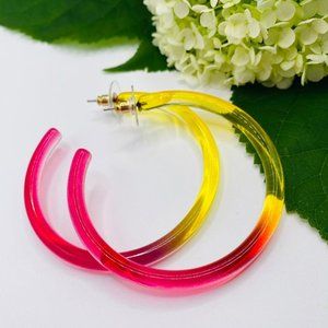 Ombre resin hoop earring